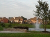 Louetta Lakes fountain and bench