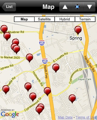 Offender Locater iPhone APP sex offenders Spring Texas