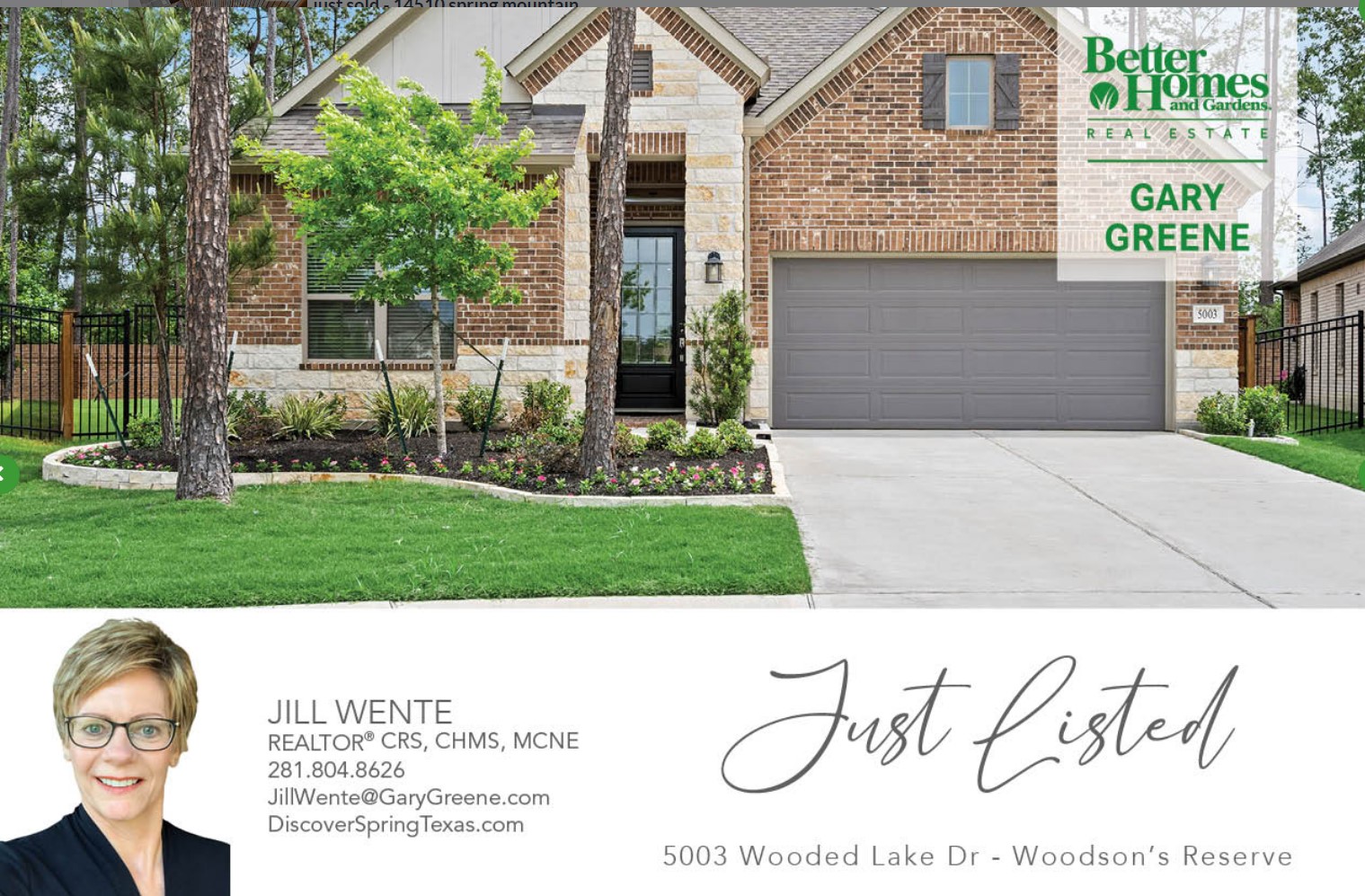 Best listing agent Spring Texas - Jill Wente