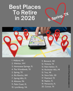 Spring Texas best place to retire to in 2026