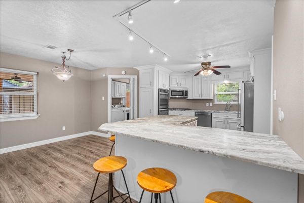 One-story homes for sale with a large lot and a three-car garage in Spring, Texas